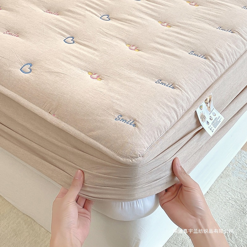 Xinjiang Cotton Soybean Quilted Bed Sheet Single Piece Autumn and Winter Pure Cotton 100 Cotton Simmons Mattress Protector Bed Cover