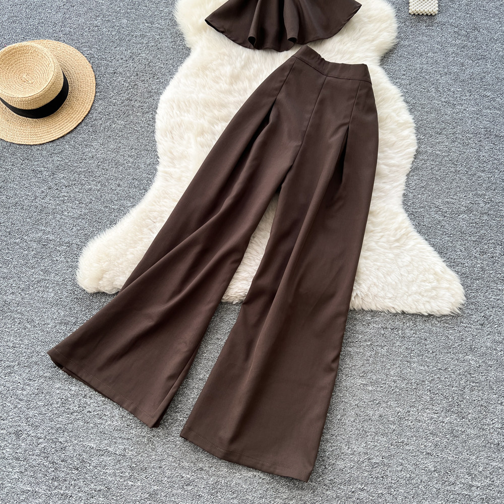 Minimalist Women's Summer Commuter Suit High Waisted Two Piece Set_voghion.com