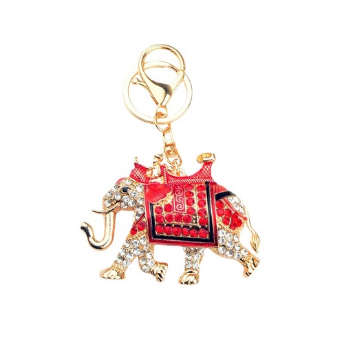 Dijiuzi  new oil-inlaid diamond elephant keychain creative personalized ethnic style bag key pendant