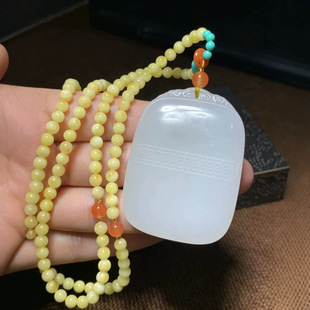 Jin Yu Tang Xinjiang Hetian jade suet jade peace no matter brand ice jade moist delicate as fat thick material