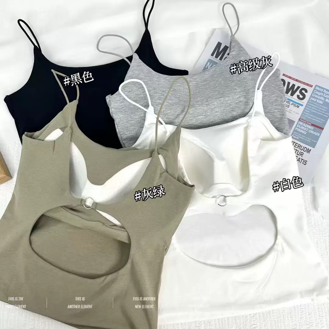 Nuevas chicas calientes desnudas hueco hermoso chaleco de espalda cinturón de mujer cojín de pecho delgado interior y exterior para usar una blusa universal image 3