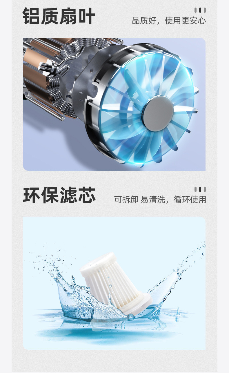 Cross-border car vacuum cleaner household wireless charging portable handheld strong suction high-power desktop vacuum cleaner