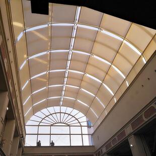 FSS electric sunshade shopping mall sunshade ceiling curtain skylight FTS smart rainproof canopy manufacturer free design and measurement