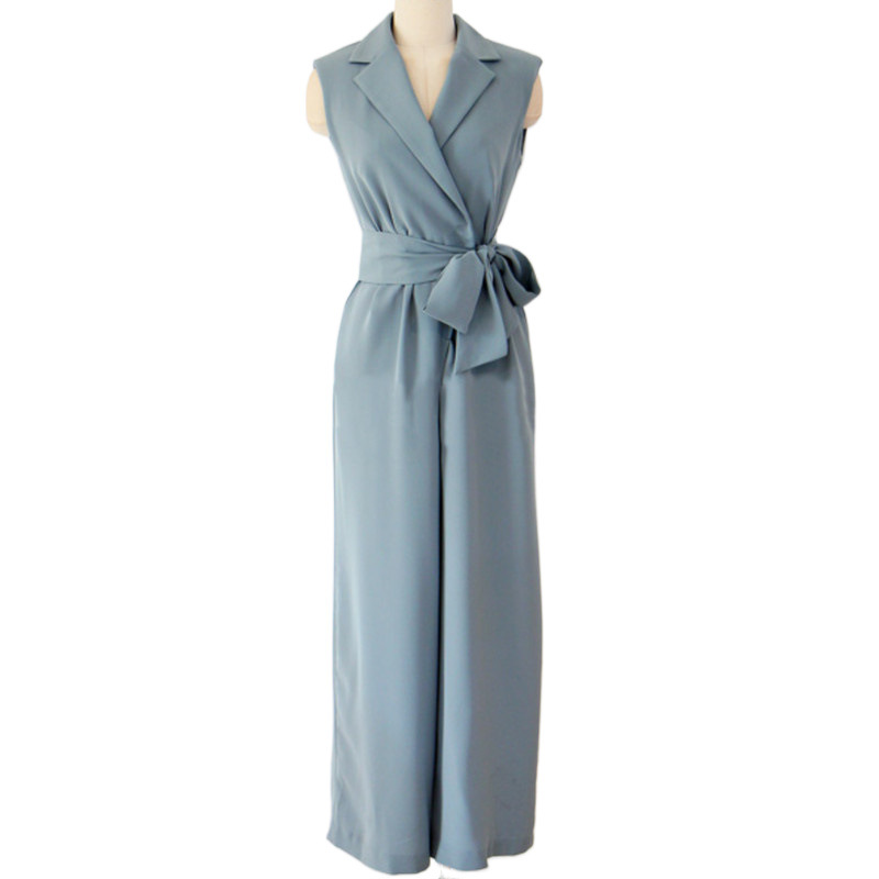 Transfronterizo 2025 verano nuevo estilo femenino coreano cintura sin mangas mono negro temperamento OL mono casual profesional image 5