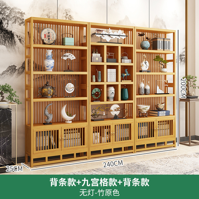 博古架 新中式实木展示架客厅装饰架茶具古董陈列收纳展示置物架|undefined