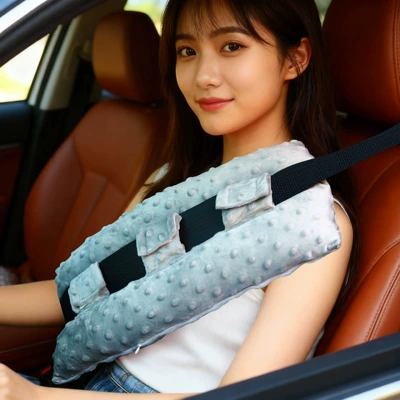 for All Seasons, Seat belt shoulder pad - gray-with-pocket-160g-301525cm