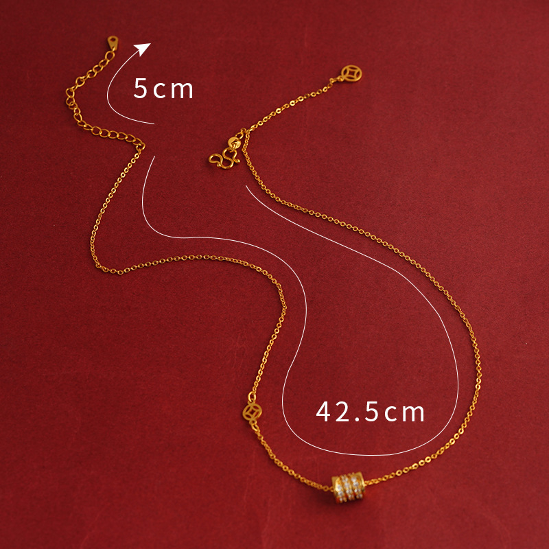 Nuevo estilo de luz lujo simple pequeña cintura borla colgante collar geométrico moneda temperamento ajustable pulsera joyería