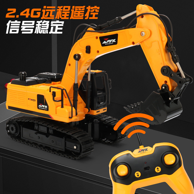 Excavadora de control remoto para niños juguetes de simulación de ingeniería de automóviles de carga de luz cool 2.4G excavadora de control remoto para niños