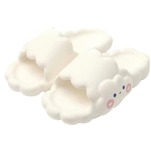 New Cloud sole summer slippers for women, indoor and outdoor home use, anti-slip soft bottom, cute smiling face, trendy