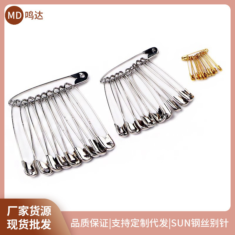 Wholesale SUN high strength metal thick pin old clasp large and medium small size metal safety pin butterfly clasp pin