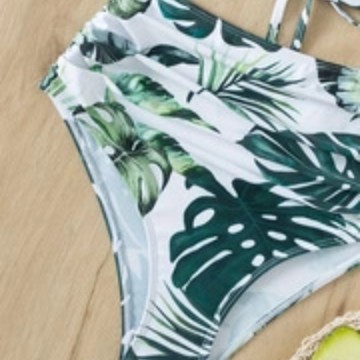 GraceChic European And American High-Waisted Swimsuit For Women, Premium Strap, Conservative Print, Sexy Slim Fit, Hot Spring_voghion.com