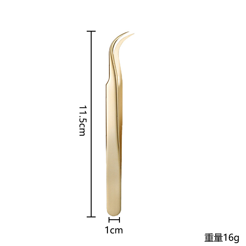 Cross - Border Pearl Gold Stainless Steel de alta precisión clip de pestañas falsas pinzas de pestañas de acero inoxidable pinzas de pestañas