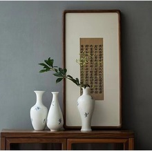 中式花瓶手绘蝴蝶兰花小花瓶小花插家居客厅台面花器花插摆件代发
