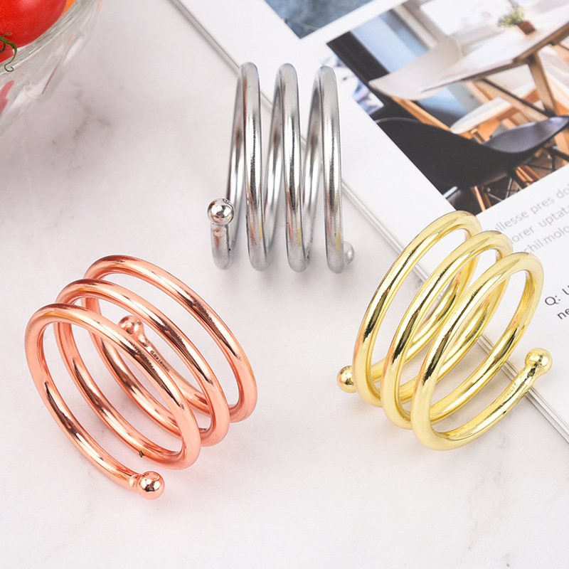 Napkin Ring Metal Napkin Holder Western Restaurant Table Towel Napkin Clip Hotel Wedding Spring Napkin Ring