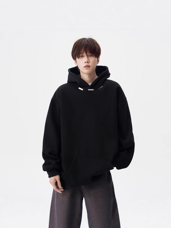 American Heavyweight Casual Hooded Sweatshirt for Men 2025 Spring and Autum New Loose and Versatile Top Hoodie Jacket for Men