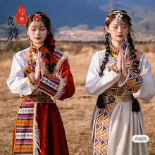 新款藏族服装女大码成人藏袍旅拍写真舞蹈演出拍照民族风服饰套装