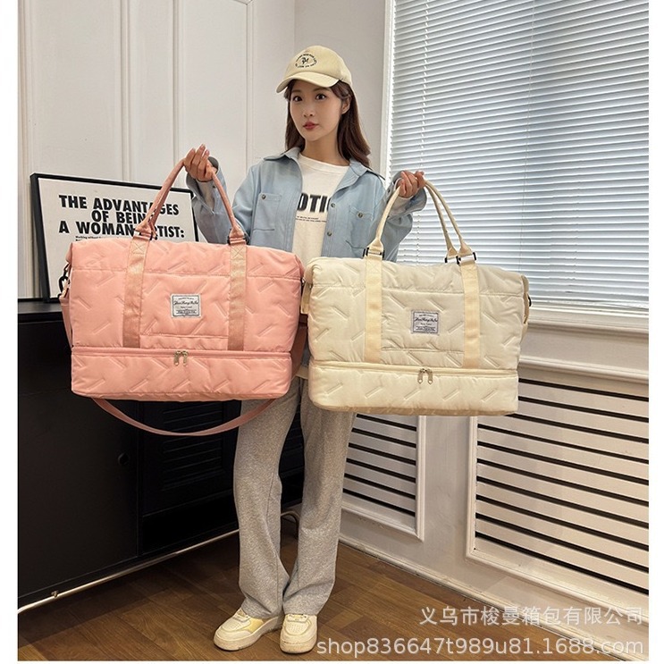 Large Capacity Lightweight Portable Crossbody Luggage Bag Dry and Wet Separate Storage Shoe Box Bag Travel Fitness Bag