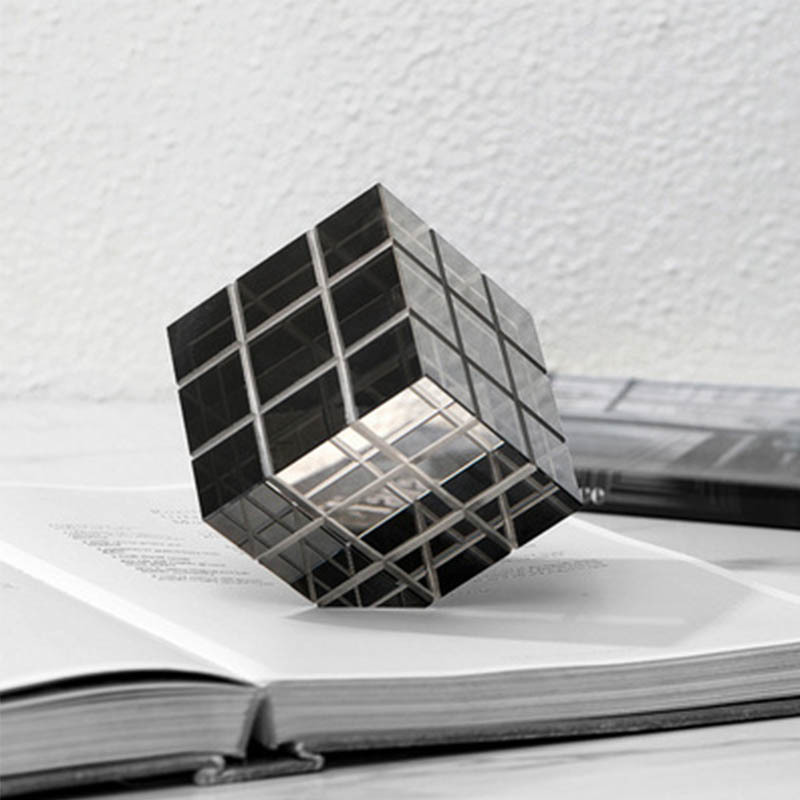 创意艺术魔方小摆件水晶轻奢客厅办公室电视柜桌面玄关家居装饰品