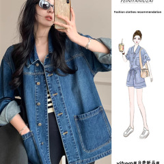 复古简约牛仔外套女春季新款韩版休闲小个子时尚宽松显瘦上衣夹克