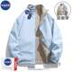 NASA Joint Autumn New Double-sided Jacket Plaid Collar Zipper Jacket for Men and Women with the Same Style Top for Couple