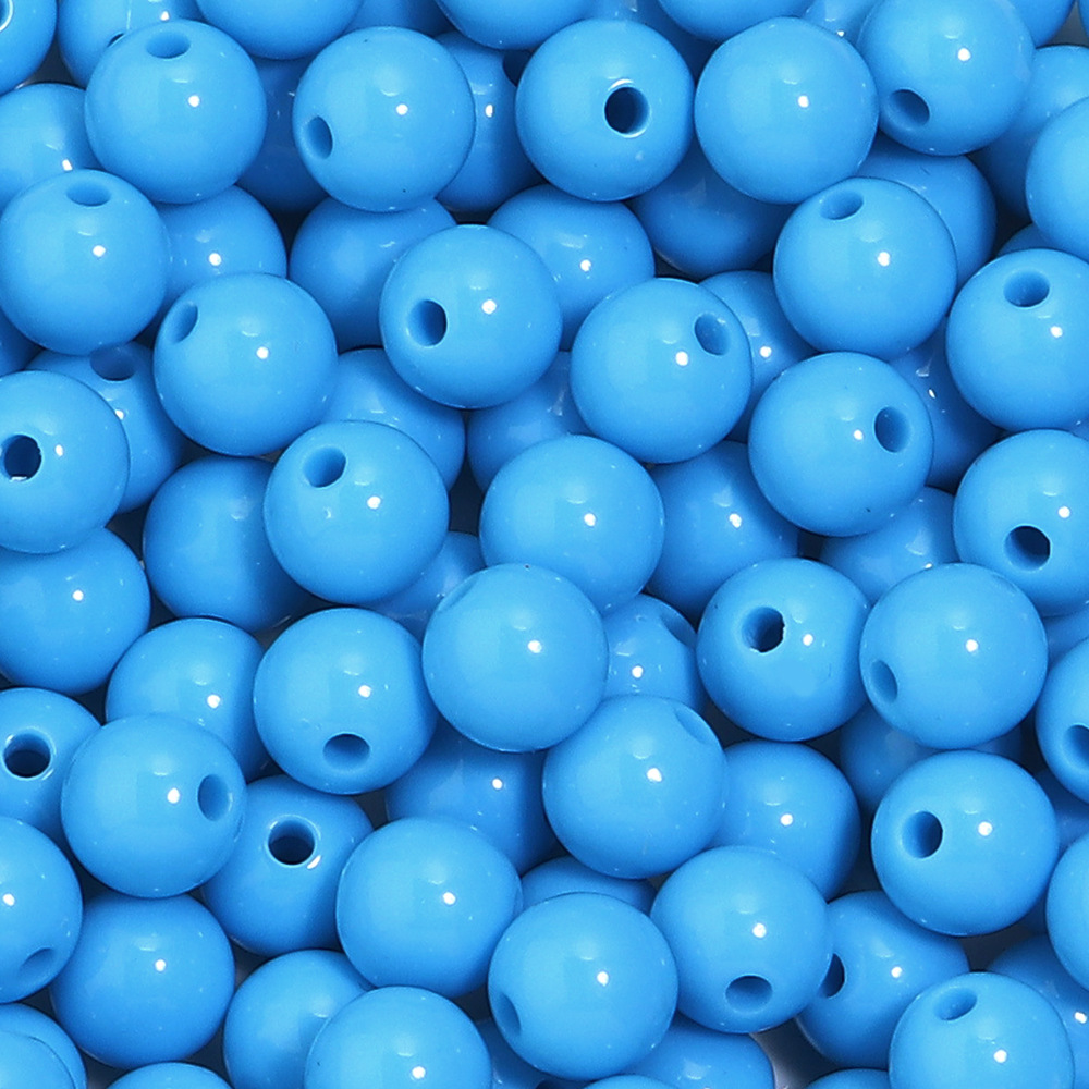 Cuentas redondas acrílicas de color sólido para Navidad, cuentas redondas de color sólido para joyería hecha a mano, accesorios de bricolaje, cuentas redondas de color sólido, cuentas sueltas.