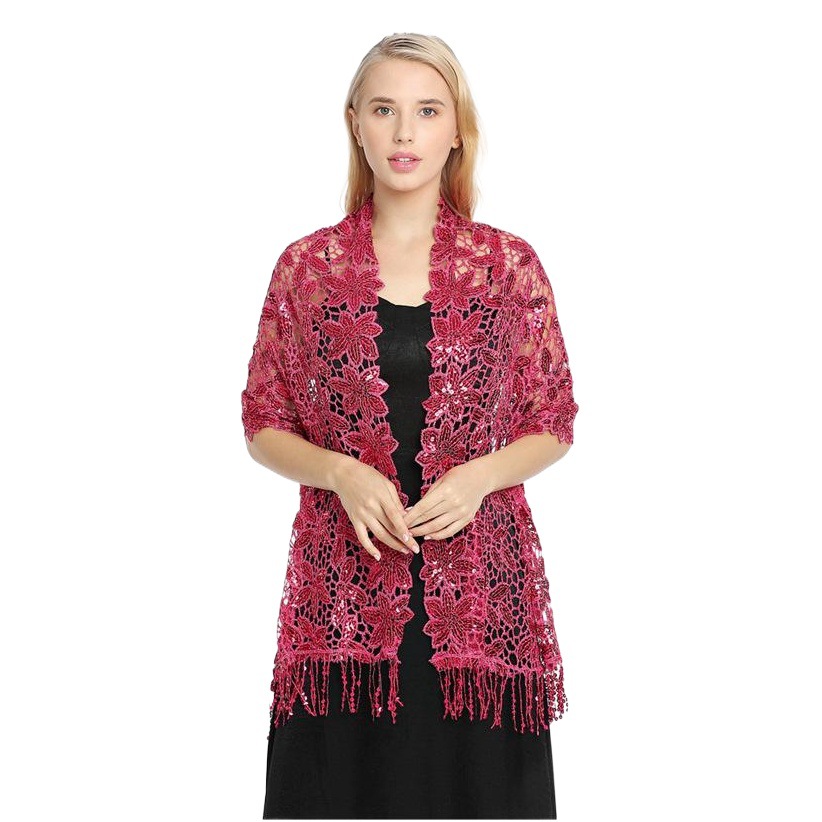 Cross-Border Water-Soluble Sequin Tassel Shawl European and American Dinner Party Cheongsam Shawl High-End Evening Dress Shawl for Women