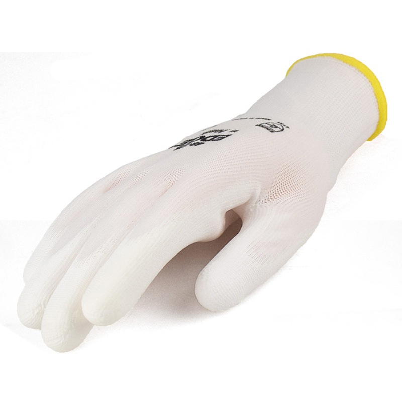 安思尔(Ansell) 48-125 白色涤纶PU掌部涂层手套作业防护手套耐磨