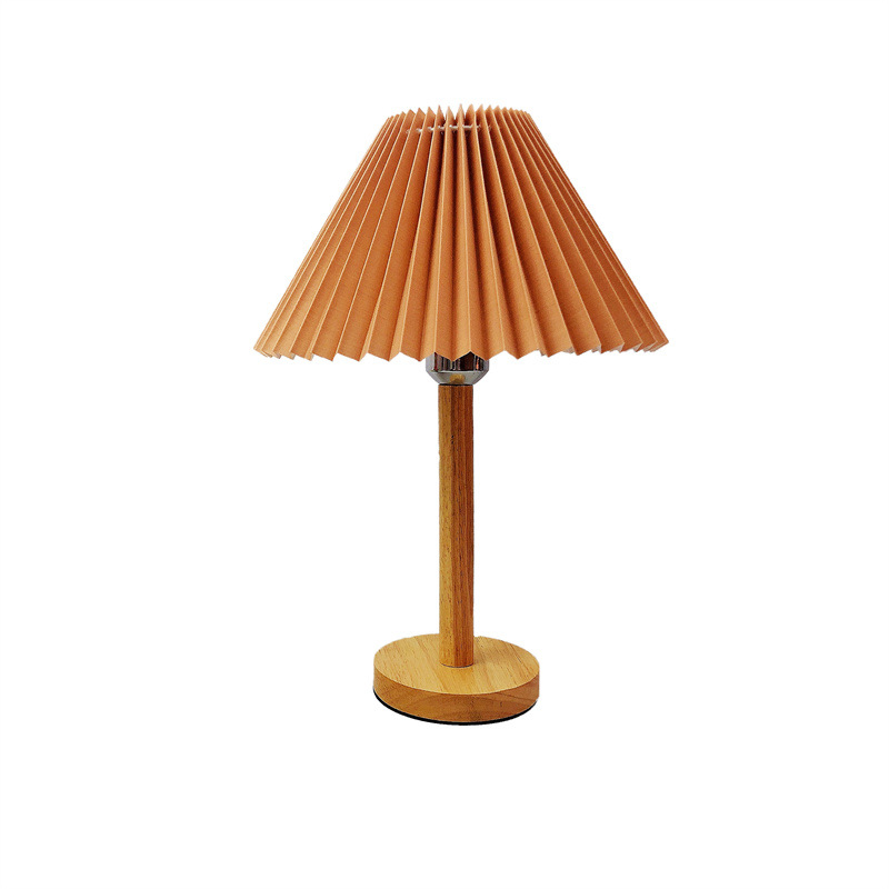 Lámpara de mesa dormitorio lámpara de noche de boda Nordic simple moderno creativo regalo de boda plisado lámpara de mesa