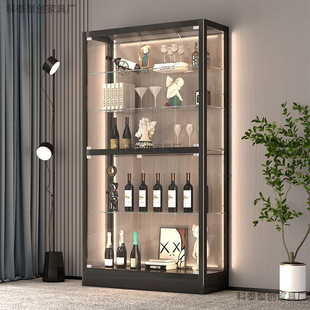 Glass Wine Cabinet Display Cabinet Living Room Wall-Mounted 2024 New Modern Simple Accessible Luxury High-End Storage Cabinet Home Side Cabinet