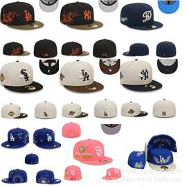 跨境美式SOX全封闭棒球队道奇LA棒球帽 刺绣嘻哈洋基队闭口宽檐帽