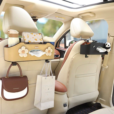 Car cup holder/beverage holder — seat back storage rack, multifunctional