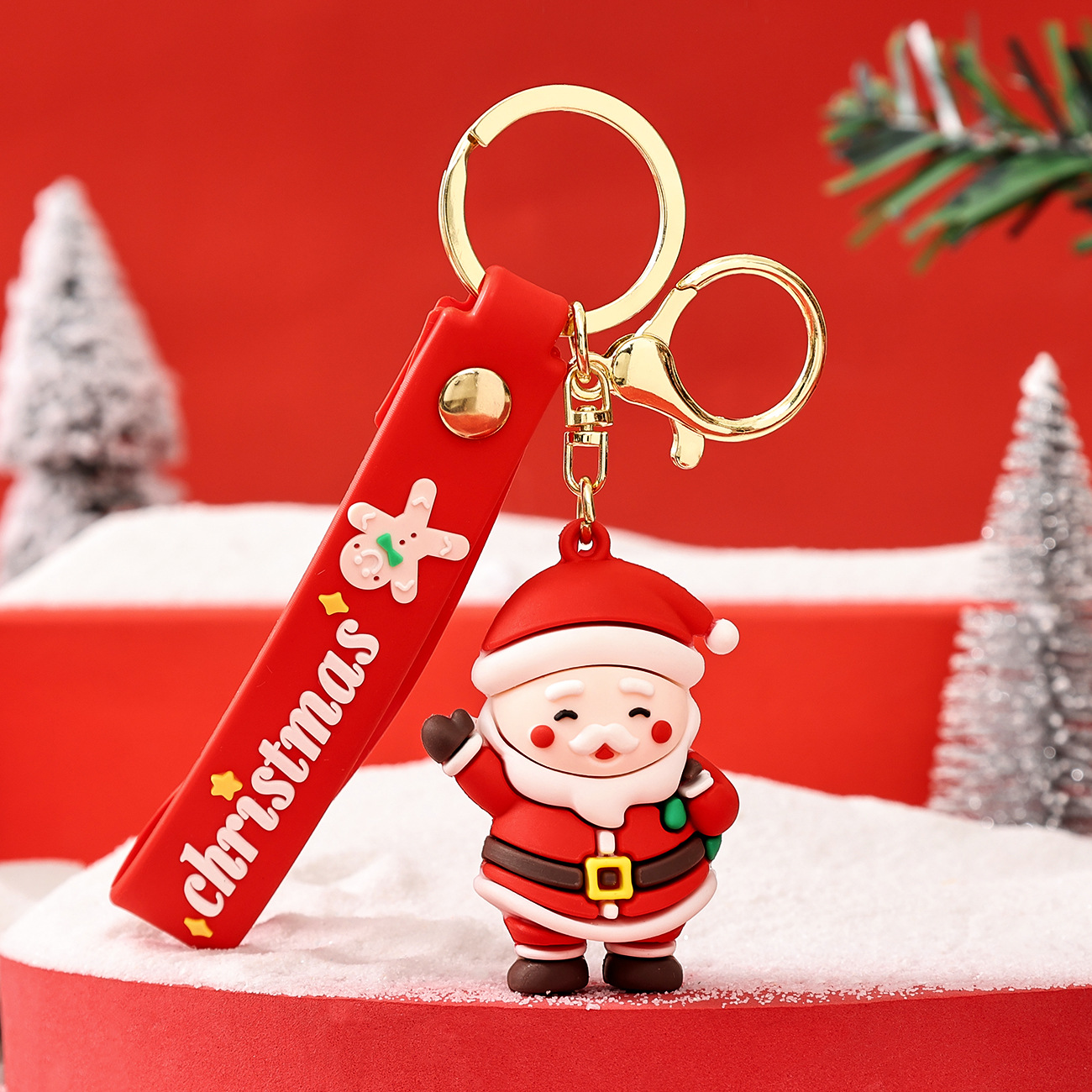 Nueva lindo Navidad muñeco de nieve llavero dibujos animados coche colgante mochila adorno pequeño regalo al por mayor