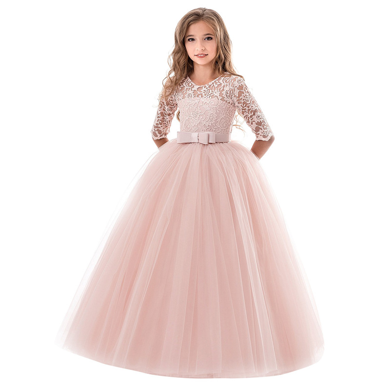 2023 hot selling children's dress long sleeve wedding flower dress Ebay hot selling European and American princess dress Girl dress