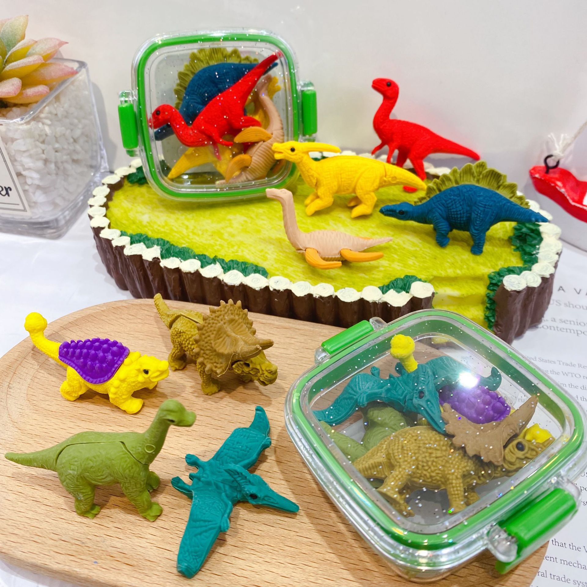 Caixa de almuerzo de dibujos animados de dibujos animados Eraser encantador creativo se puede ensamblar Eraser postre Regalo 1 de junio