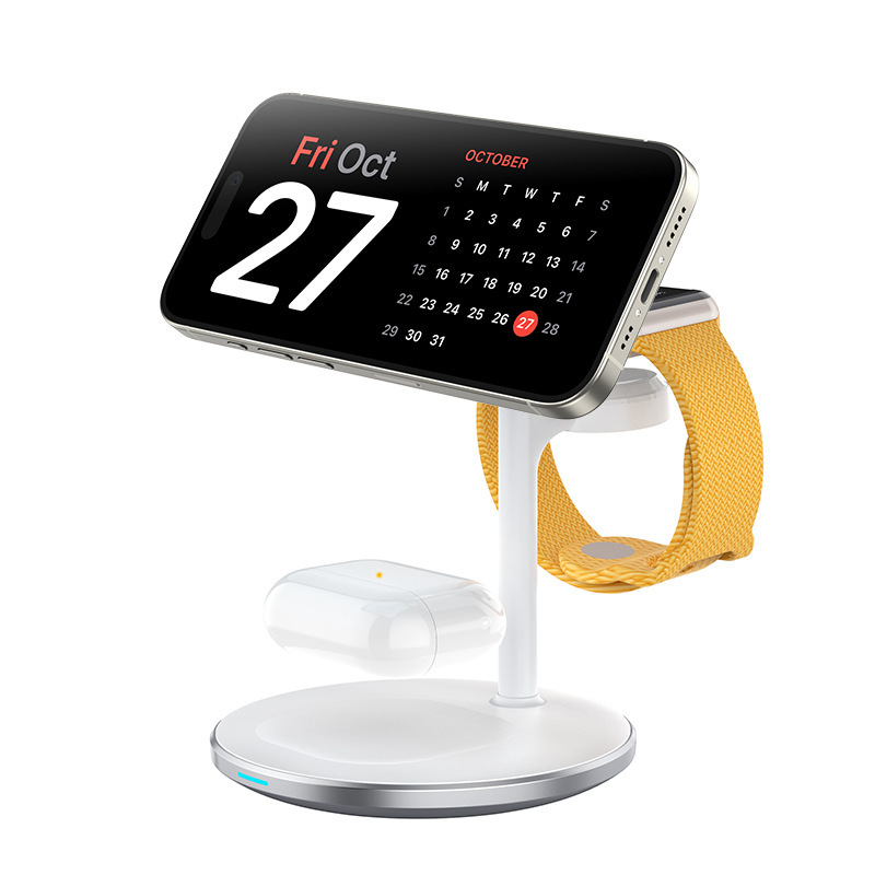 Amazon popular Magsafe15W upgraded three-in-one strong magnetic wireless charger mobile phone watch headset