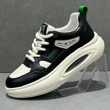 低帮男鞋2025新款春季潮鞋真皮潮流时尚熊猫鞋男款百搭休闲老爹鞋