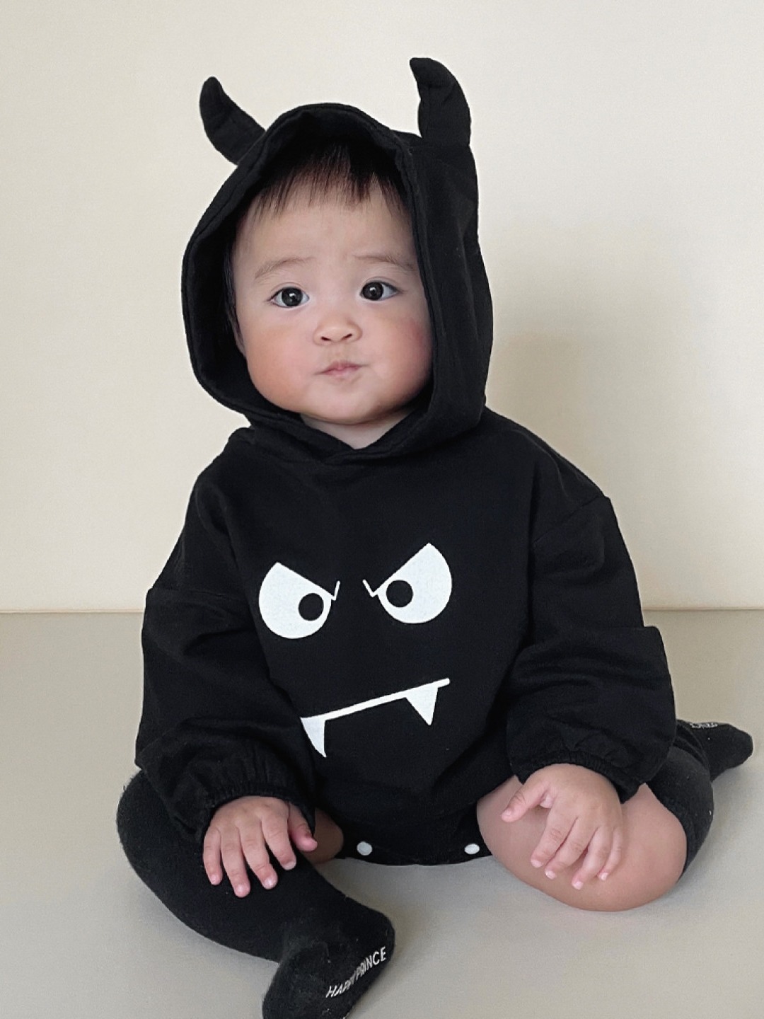 Nuevo Mono de Bebé Estilo Coreano de Primavera, Diseño de Diablillo, con Capucha, para Halloween y Salidas