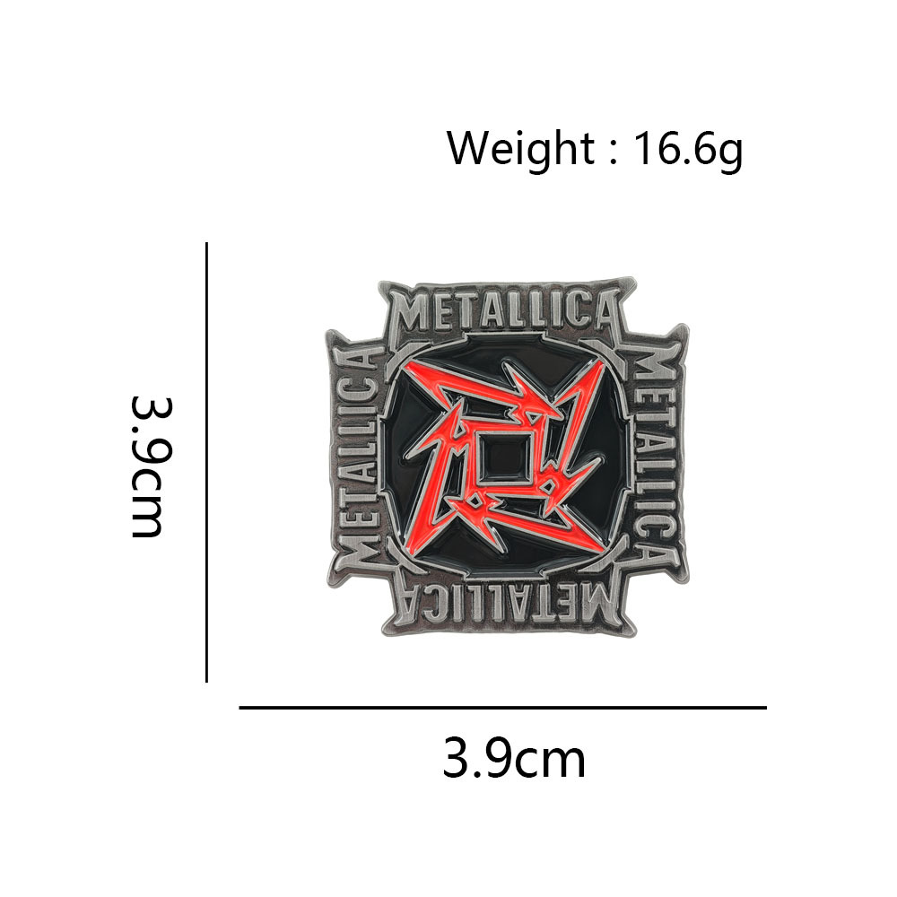 European and American Metallica metal band enamel pin, American thrash metal rock merchandise enamel badge