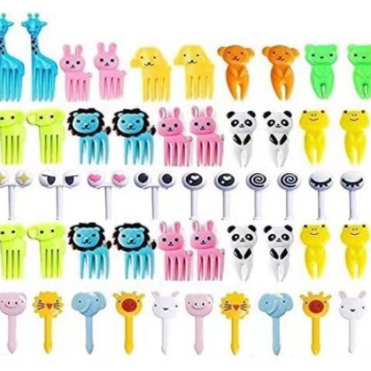 Uso doméstico Cartoon Tenedores para fruta para niños Creativo Animales para niños Set de palillos de plástico para fruta Palillos para fiambrera