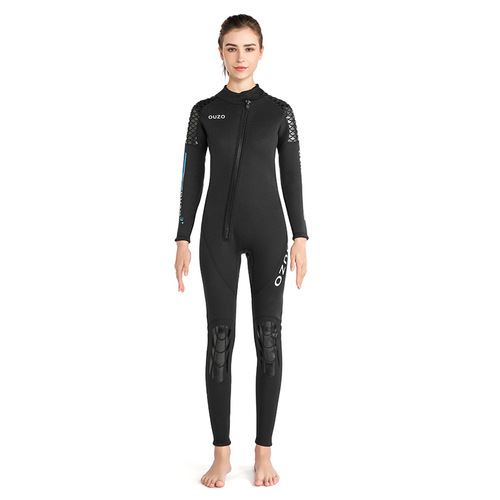 New 3mm wetsuit women's long-sleeved one-piece wetsuit surfing suit thickened warm snorkeling wetsuit swimsuit
