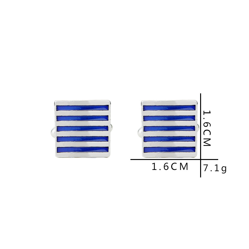 New Square Diamond Crystal Cufflinks French Striped Shirt cufflinks_voghion.com