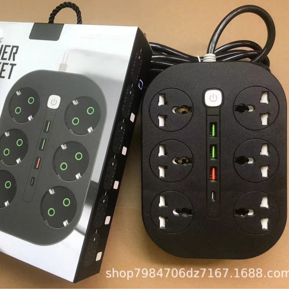 Explosiones directas de comercio exterior transfronterizo conector USB socket multifuncional estándar europeo Oriente Medio estándar británico tailandés enchufe fila