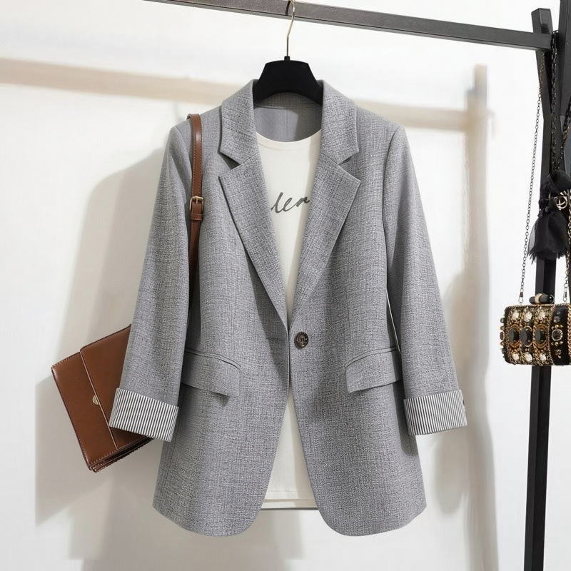 【150kg Plus Size Women's Clothing - Full Size Range】Women's Blazer 2026 Spring and Autumn New Korean Style Loose Fit
