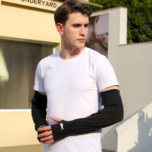 Sunscreen Sleeves Men's Loose Ice Sleeves Men's Ice Silk Hand Sleeves 2024 New Arm Sleeves Summer Arm Sleeves