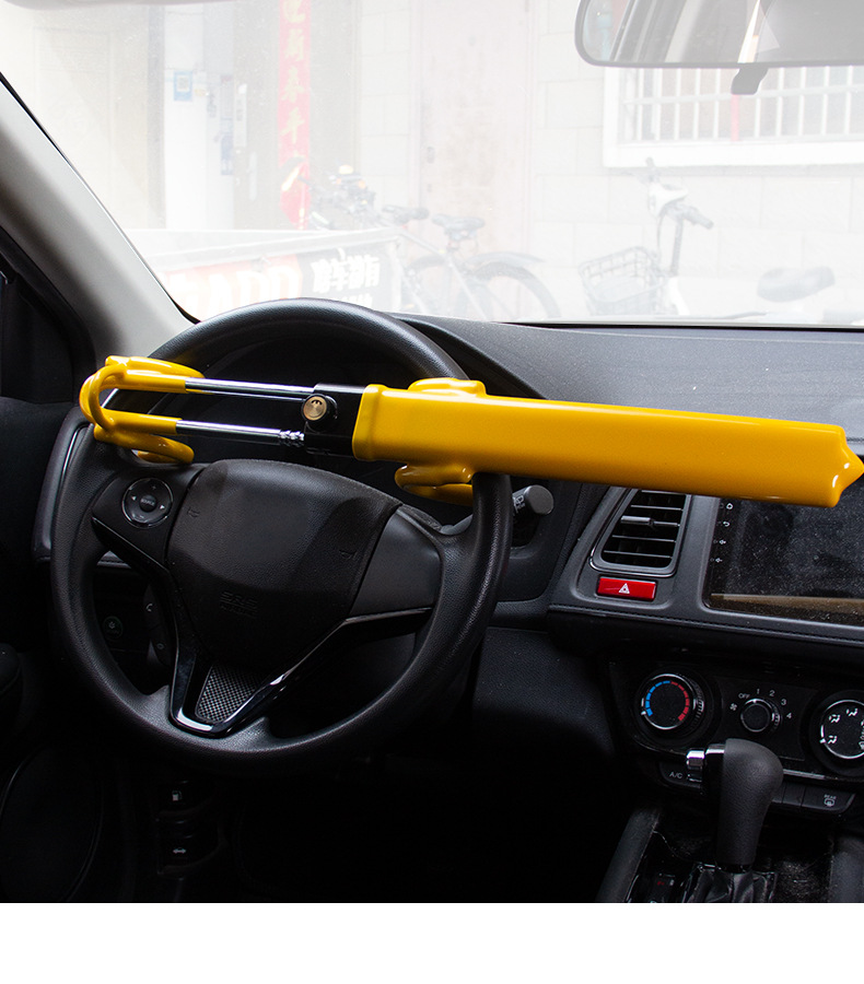 Car steering wheel lock car U-shaped double hook anti-theft lock multifunctional adjustable telescopic self-defense security car lock