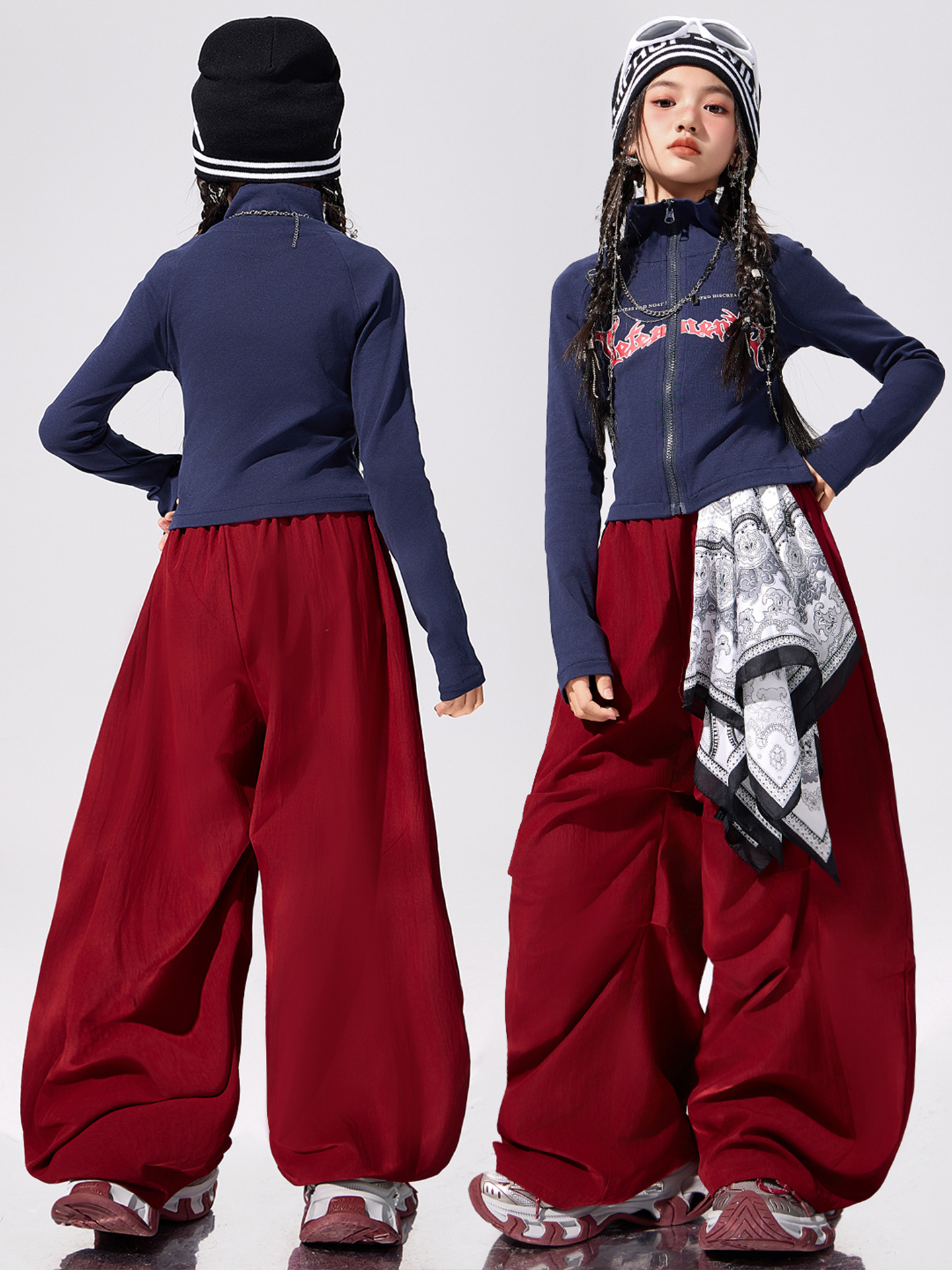 Trajes de jazz de chicas de moda cool y de moda para niños jazz callejero trajes de espectáculo de Año Nuevo de chicas de otoño y invierno