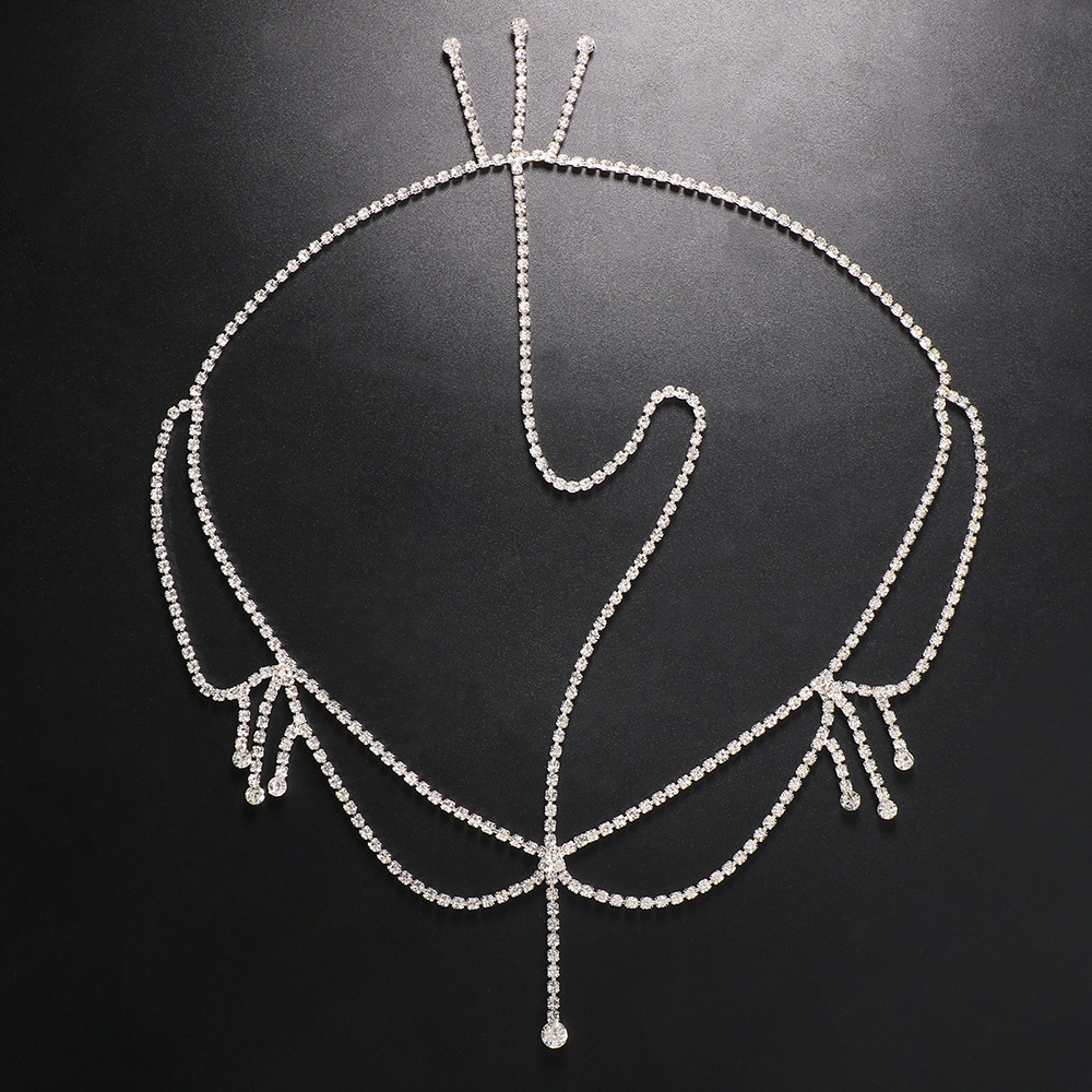 Fashion Solid Color Rhinestone Inlay Rhinestones Forehead lace 1 Piece