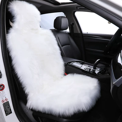 single manufacturer | Seat cushion, seat cover - pure-white-five-seat-set-long-hair-thickening