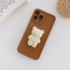 Three dimensional acrylic coffee white accessory, tubing, phone case, with little bears