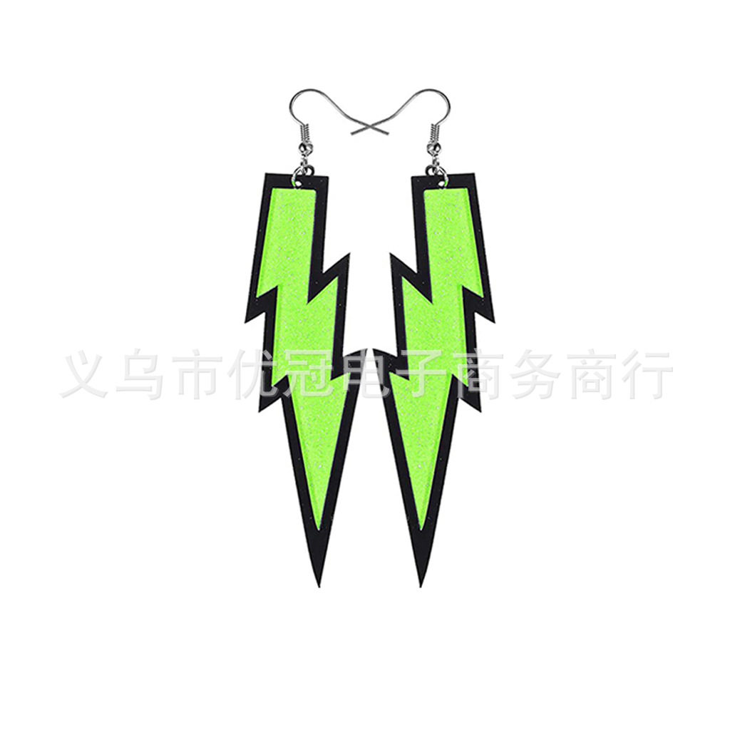 6色闪电耳环-2-1024 绿色